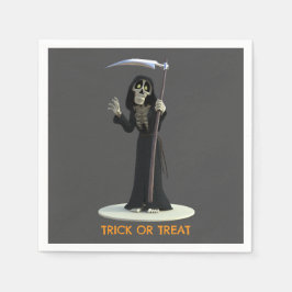 Trick or Treat. Cartoon Grim Reaper Pappersservett