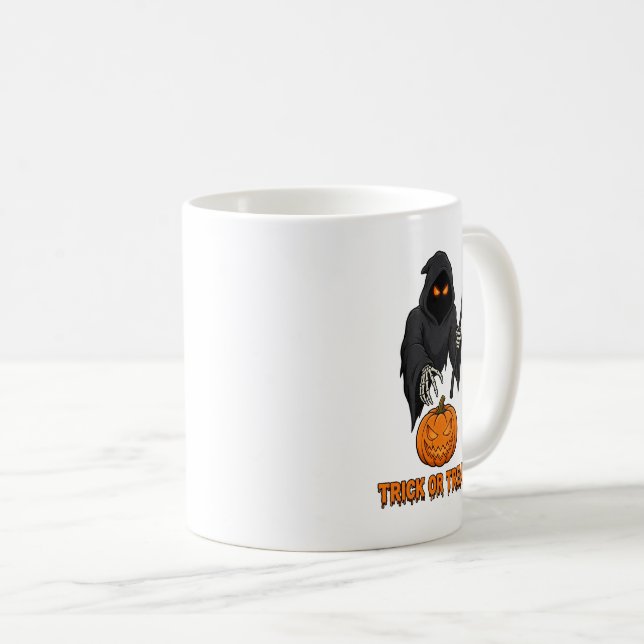 Trick or Treat Döden Pumpa Halloween Mugg - (Framsida höger)