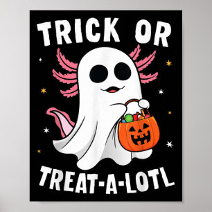 Trick Or Treat En Mycket Axolotl Halloween Kostym Poster