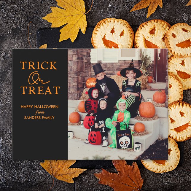 Trick Or Treat Family Photo Halloween Julkort (Skapare uppladdad)