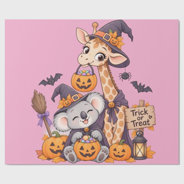 Trick or Treat Funny Halloween Design Presentpapper (Platt)