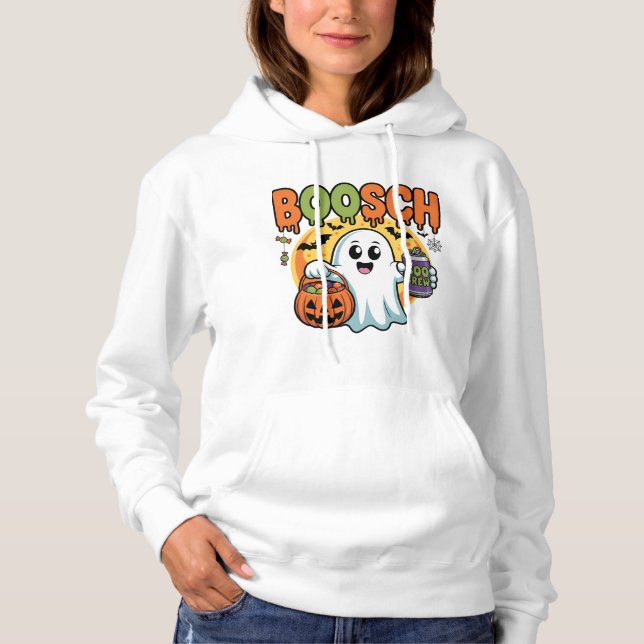 Trick-or-Treat Ghost med Boo Brew T Shirt (Framsida)