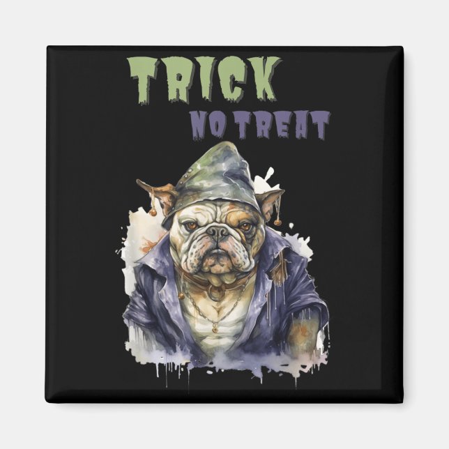 Trick or Treat _ Goblin Dog _ Engelsk Bulldog _ Magnet (Framsidan)