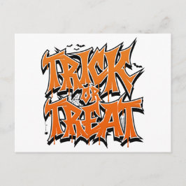 Trick Or Treat Graffiti Vykort