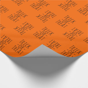 Trick-or-Treat Halloween Black på Orange Presentpapper
