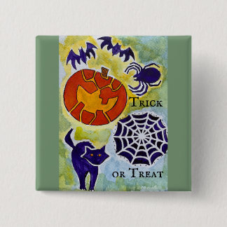 Trick or Treat Halloween Button Knapp