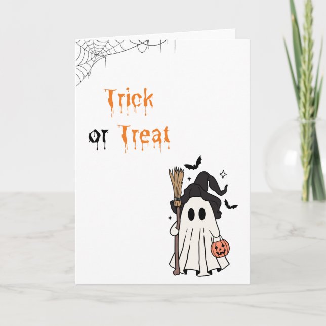 Trick or Treat Halloween Card Kort (Framsida)