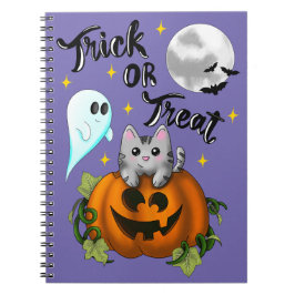 Trick or treat Halloween cat Anteckningsbok