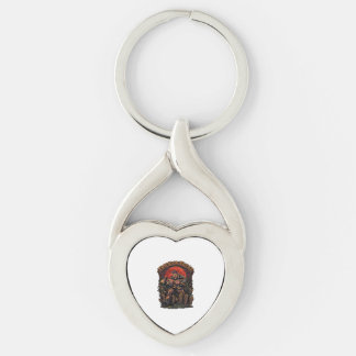 Trick Or Treat Halloween Mördare Skelett Yxa Röd M Twisted Heart Silverfärgad Nyckelring