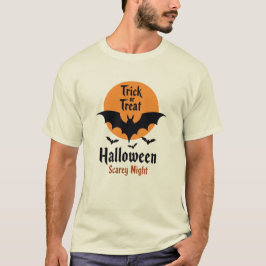 Trick or Treat Halloween Scary Night Bat T Shirt