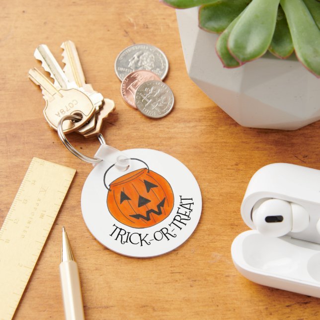 Trick-or-Treat Jack o'Lantern Halloween Pumpkin Nyckelring (Skrivbord)