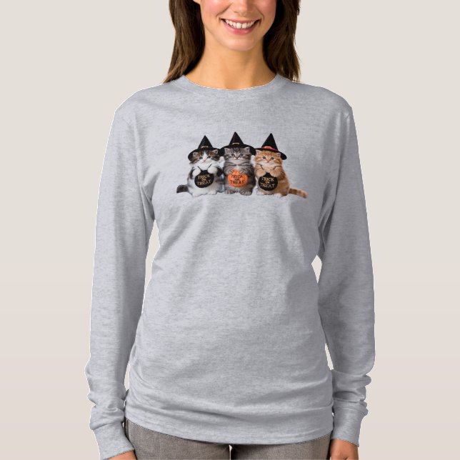 Trick-or-treat Kittens T-Shirt (Framsida)