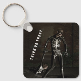 Trick or Treat. Man dressed as skeleton Nyckelring