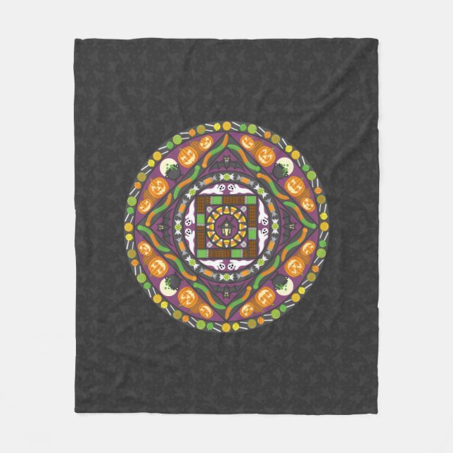 Trick or Treat Mandala Fleecefiltande Fleecefilt (Framsidan)