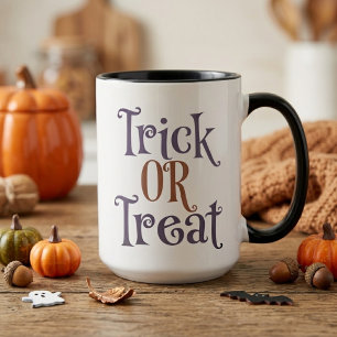 Trick or Treat Orange & Purple Halloween Mugg