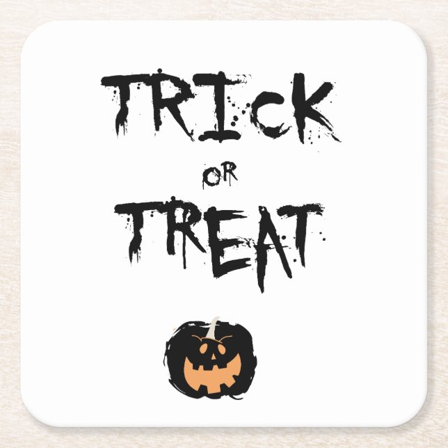 Trick or treat pumpkin underlägg papper kvadrat (Framsidan)