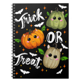 Trick or treat pumpkins Spiral Fotonotizbuch Anteckningsbok