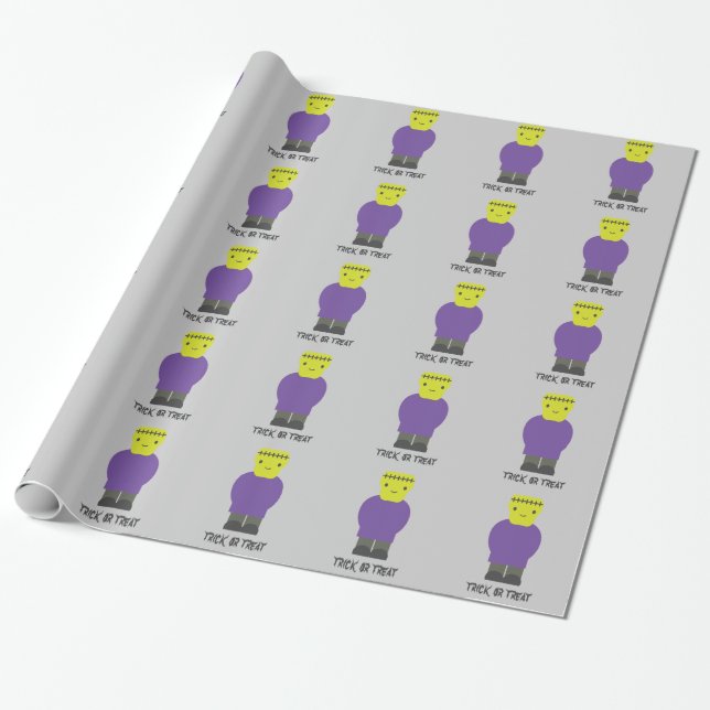 Trick or Treat- Söt Frankenstein Presentpapper (Utrullad)