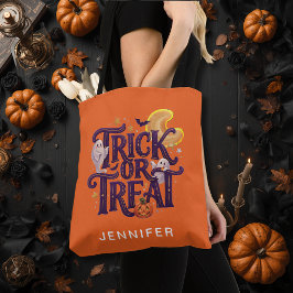 Trick or Treat Söt Spöke Orange Tygkasse