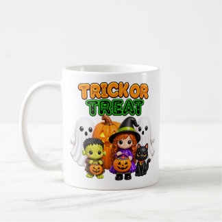 Trick or Treat - Söta Halloweenvänner Kaffemugg