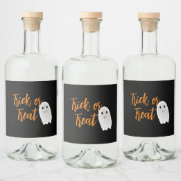 Trick or Treat Spöke Halloween Spritflaskor Etikett