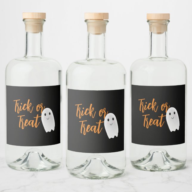 Trick or Treat Spöke Halloween Spritflaskor Etikett (Flaskor)