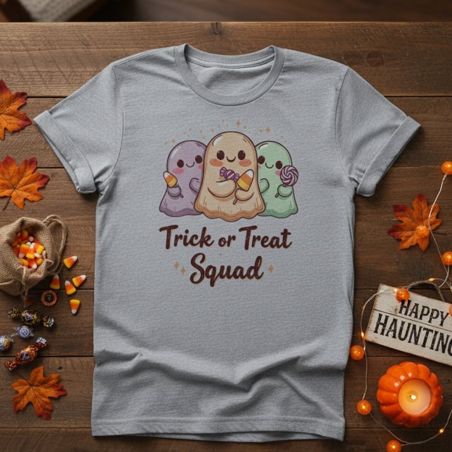 Trick or Treat Squad – Cute Kawaii Ghost Halloween T Shirt (Skapare uppladdad)