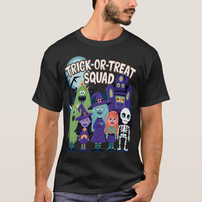 Trick-or-Treat Squad - Halloween-Roligt för alla T Shirt (Framsida)