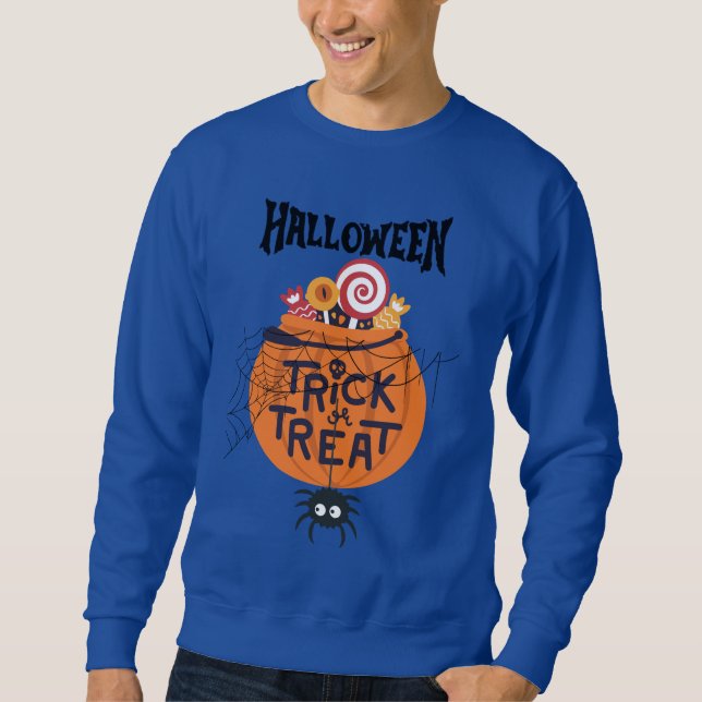 Trick Or Treat-stilad sweatshirt – Halloween-vibba (Framsida)