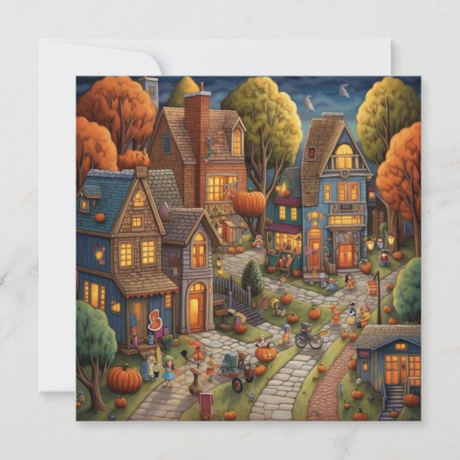 Trick-or-Treat Street: Candy corn Lane Inbjudningar (Framsida)