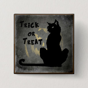 Trick or Treat Svart Katt - Jack o' Lantern Knapp