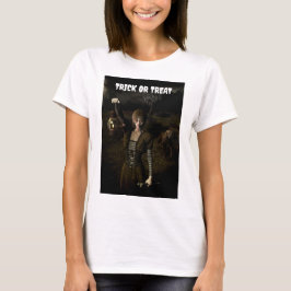 Trick or Treat. Thin female carrying lamp T Shirt