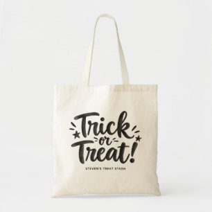 Trick or Treat-typografi Barn Halloween-godis Tygkasse