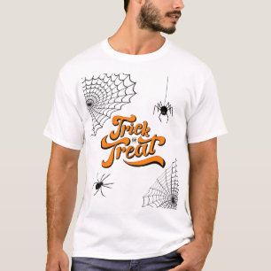 Trick or Treat Typografi med spindlar ID680 T Shirt