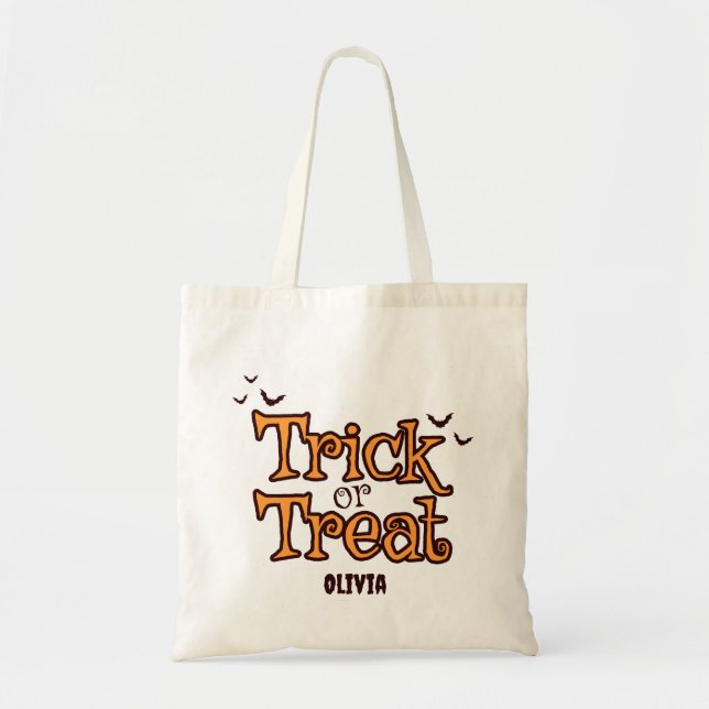 Trick or Treat Vintage Halloween Tygkasse (Framsidan)