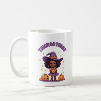 Trick or Treat Witch Girl Mug – Cute Pumpkin Hallo Kaffemugg
