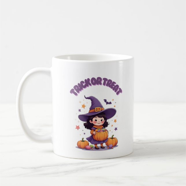 Trick or Treat Witch Mug - Jack O’Lantern Candy 11 Kaffemugg (Vänster)