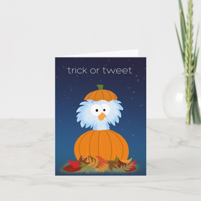 Trick or "Tweet" Halloween Bird card Kort (Framsida)