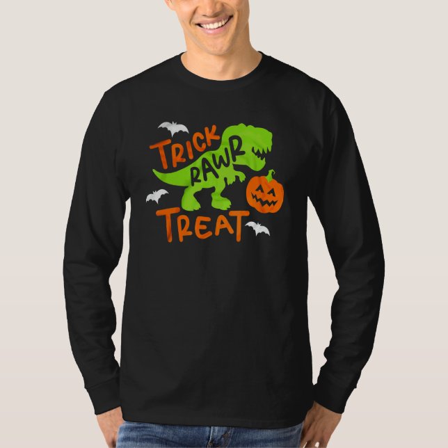 Trick Rawr Treat  1 T Shirt (Framsida)