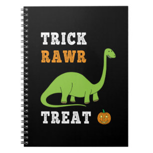 Trick Rawr Treat Cute Halloween Brontosaurus Dino Anteckningsbok