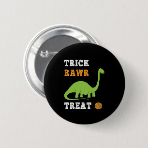 Trick Rawr Treat Cute Halloween Brontosaurus Dino Knapp