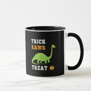 Trick Rawr Treat Cute Halloween Brontosaurus Dino Mugg
