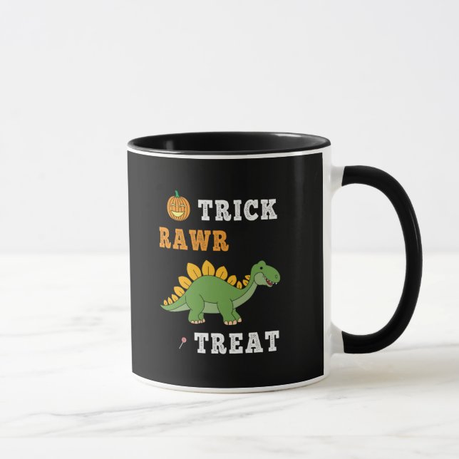Trick Rawr Treat Cute Halloween Stegosaurus Dino Mugg (Höger)