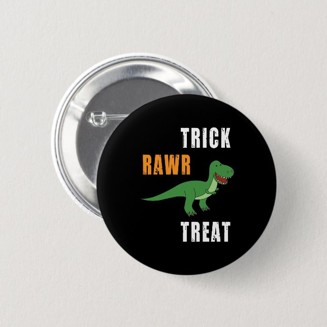 Trick Rawr Treat Cute Halloween Tyrannosaurus Rex Knapp (Framsida & baksida)