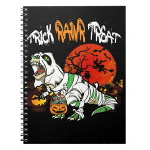 Trick Rawr Treat Halloween Dinosaur T Rex Pumpkin Anteckningsbok