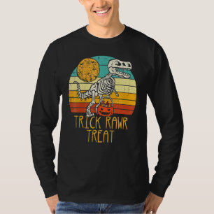 Trick Rawr Treat Skeleton Dino Trex Småbarn Boys H T Shirt