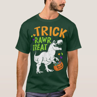 Trick Rawr Treat T Re Dinosaur Pumpkin Basket Hall Shirt