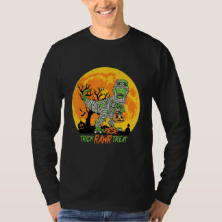Trick Rawr Treat T Rex Dinosaur Mummy Pojkar Hallo Shirt