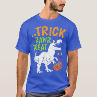Trick Rawr Treat T Rex Dinosaur Pumpkin Basket Hal Shirt