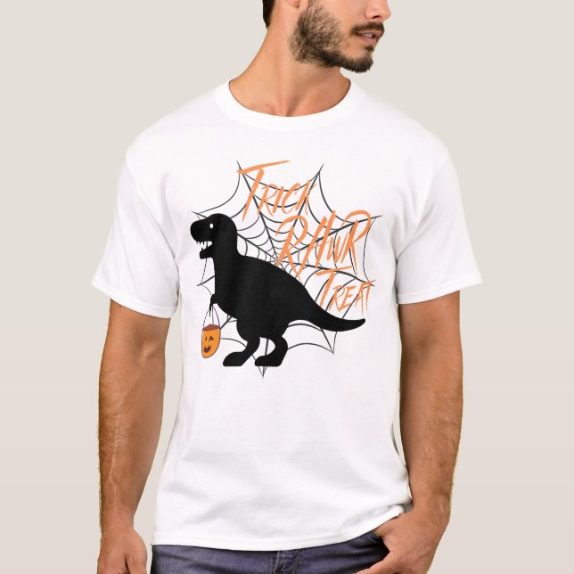Trick Rawr Treat T Shirt (Framsida)